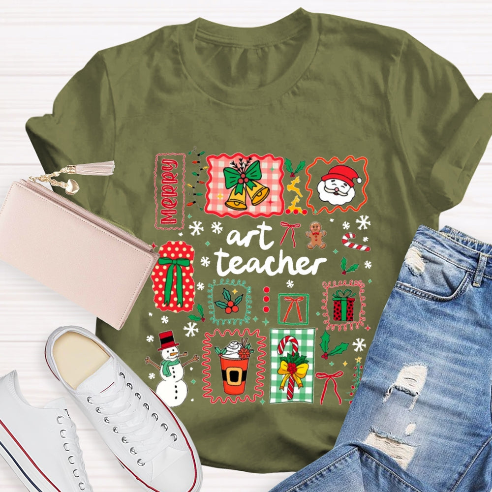 Art Teacher Merry Christmas T-shirt