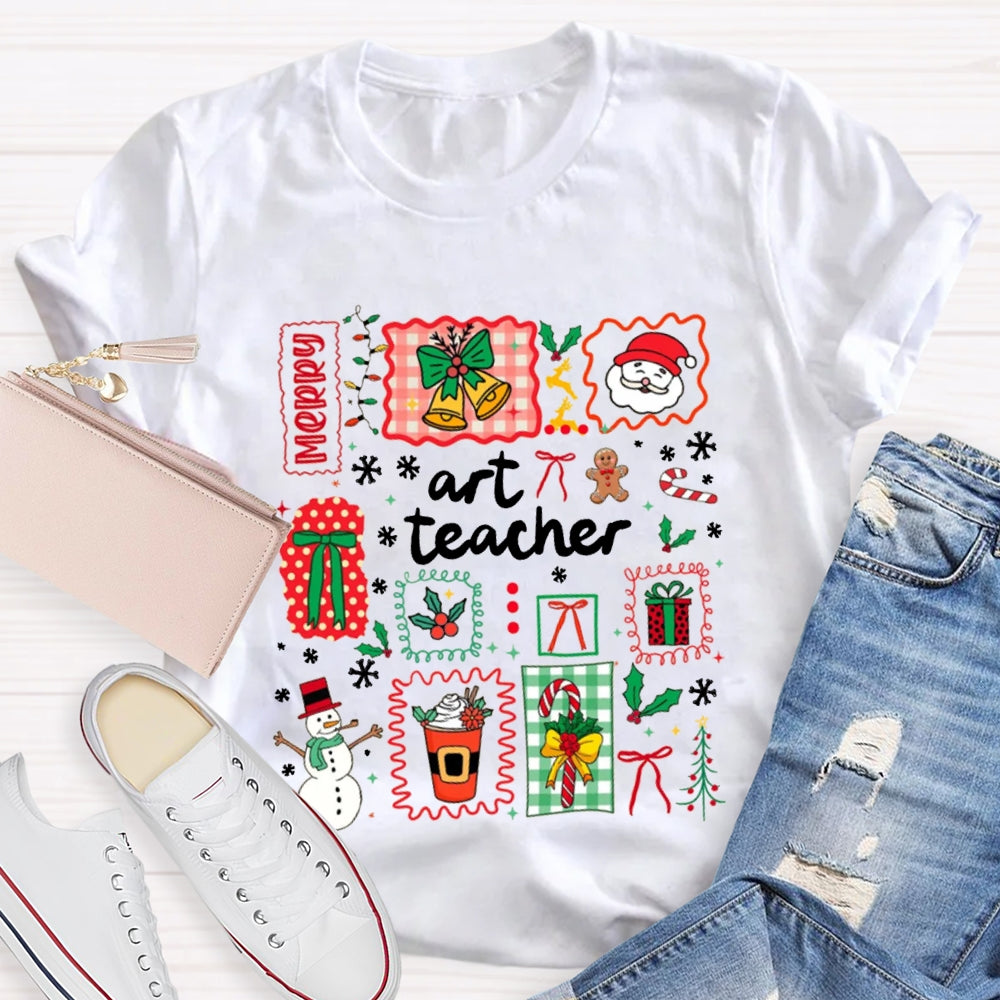 Art Teacher Merry Christmas T-shirt