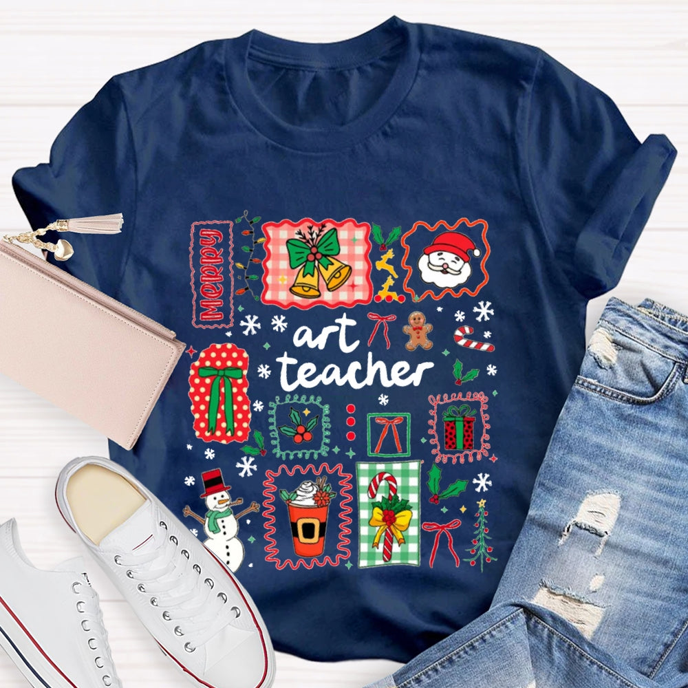 Art Teacher Merry Christmas T-shirt