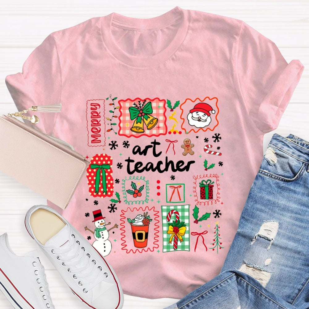 Art Teacher Merry Christmas T-shirt