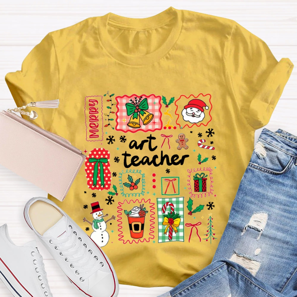 Art Teacher Merry Christmas T-shirt