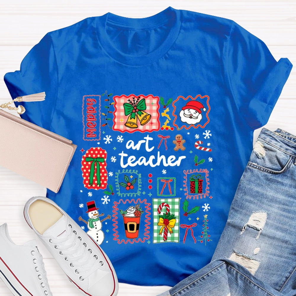 Art Teacher Merry Christmas T-shirt