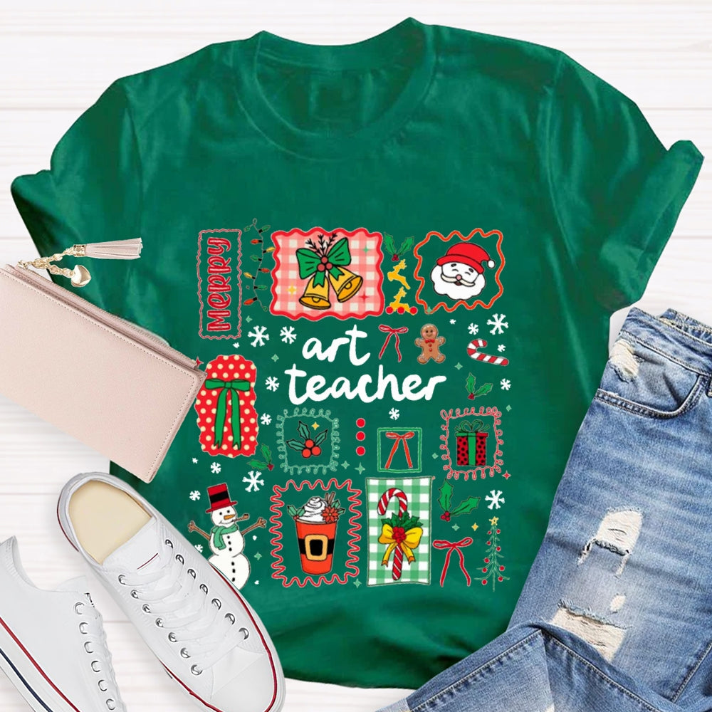 Art Teacher Merry Christmas T-shirt