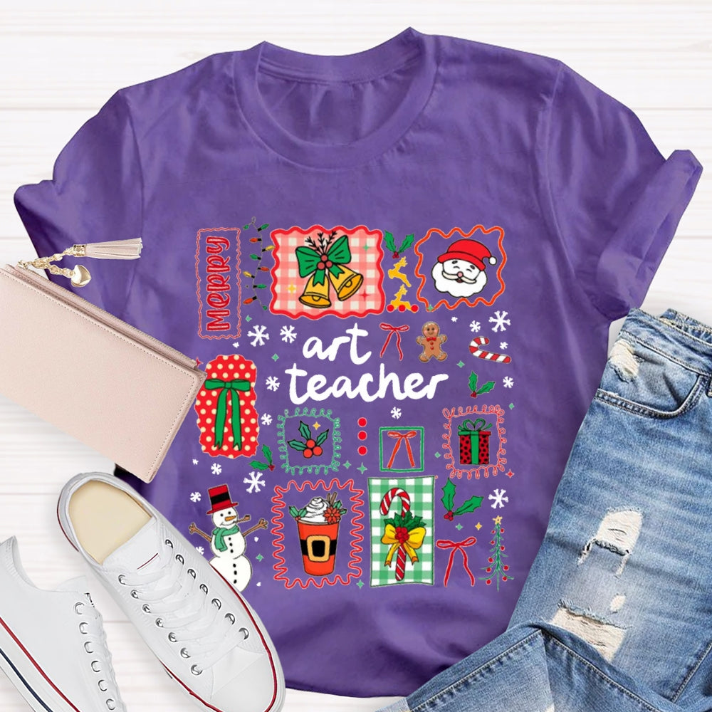 Art Teacher Merry Christmas T-shirt