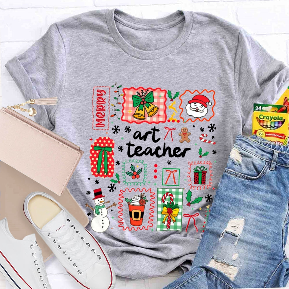 Art Teacher Merry Christmas T-shirt