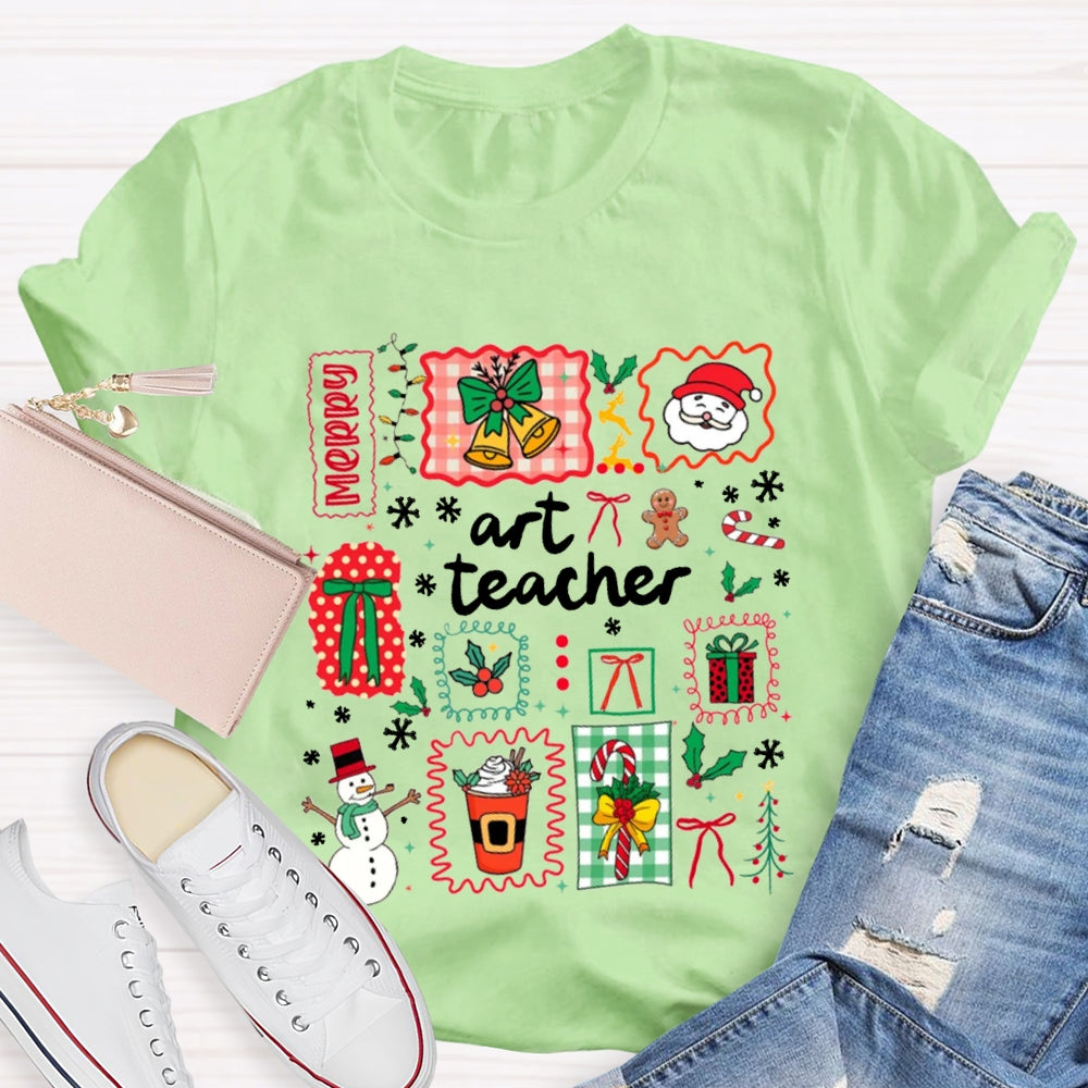 Art Teacher Merry Christmas T-shirt