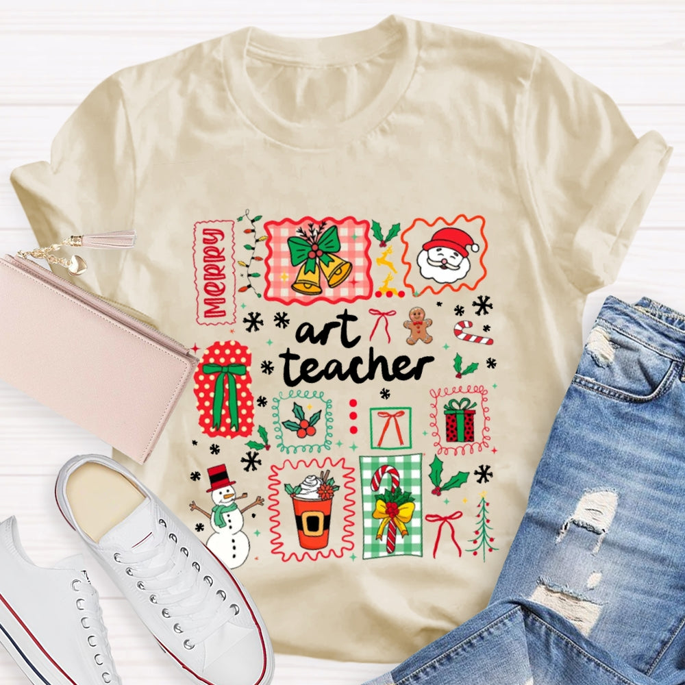 Art Teacher Merry Christmas T-shirt