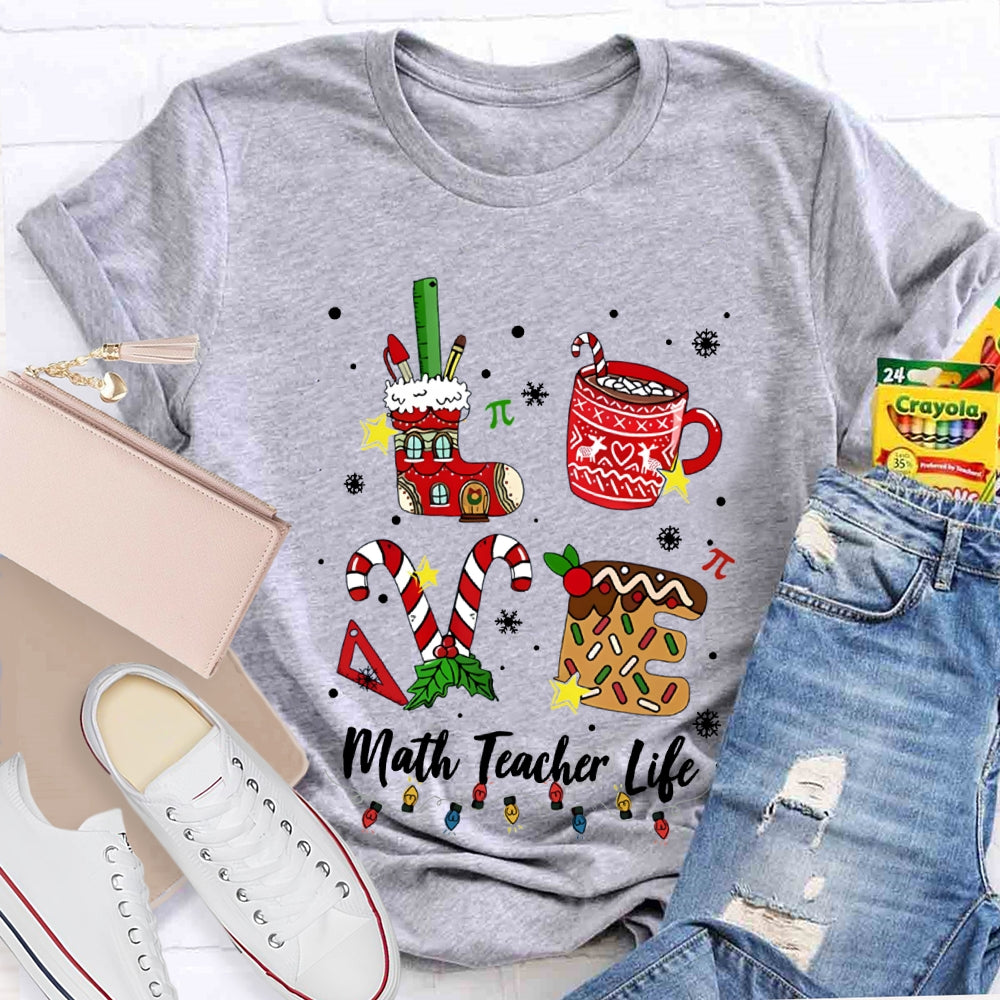 Love Math Teacher Life Christmas T-shirt