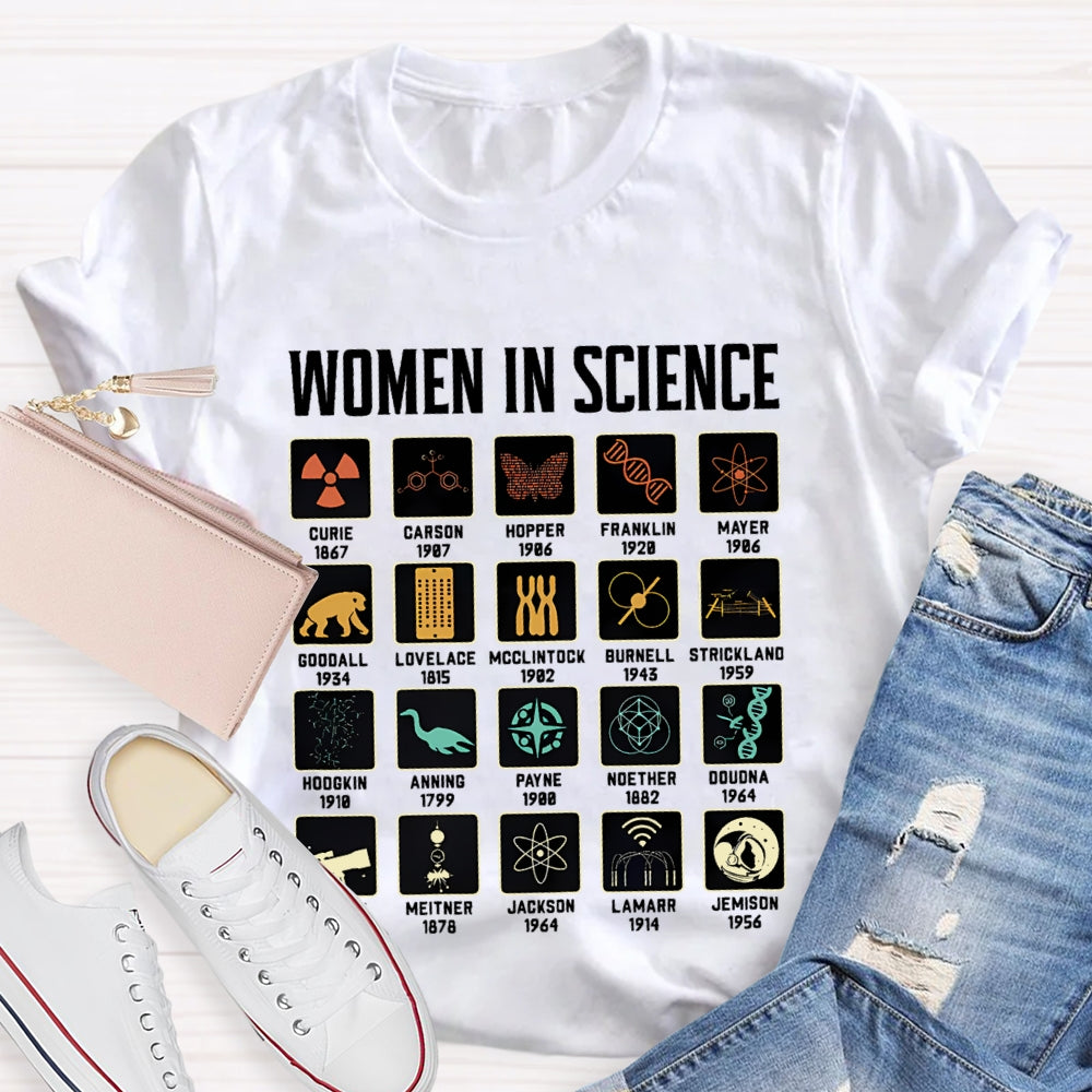 Women In Science Curie Carson Hopper Franklin Ect Science Teacher T-shirt