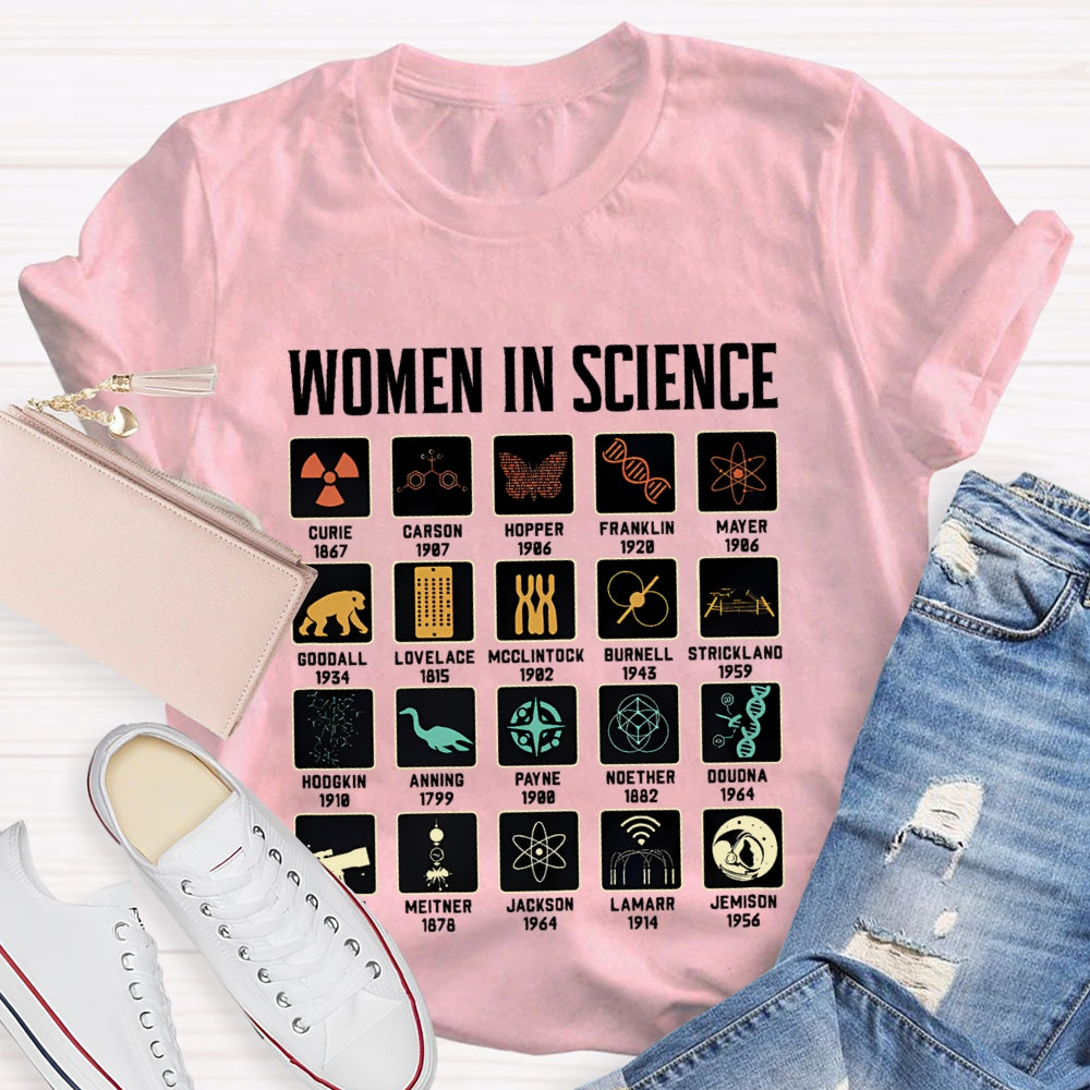 Women In Science Curie Carson Hopper Franklin Ect Science Teacher T-shirt