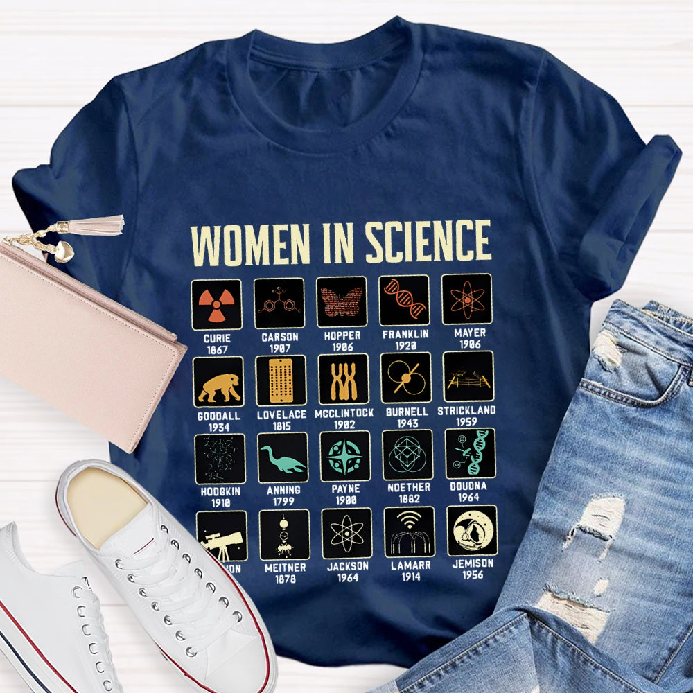 Women In Science Curie Carson Hopper Franklin Ect Science Teacher T-shirt