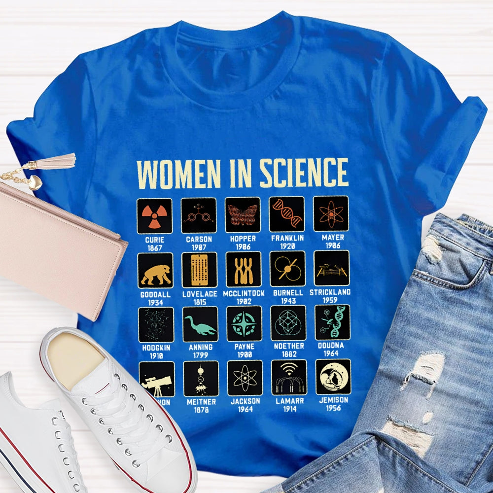 Women In Science Curie Carson Hopper Franklin Ect Science Teacher T-shirt