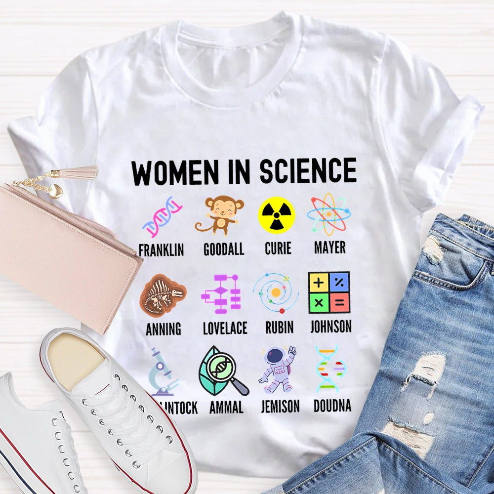 Women In Science Colorful Pattern Print T-shirt