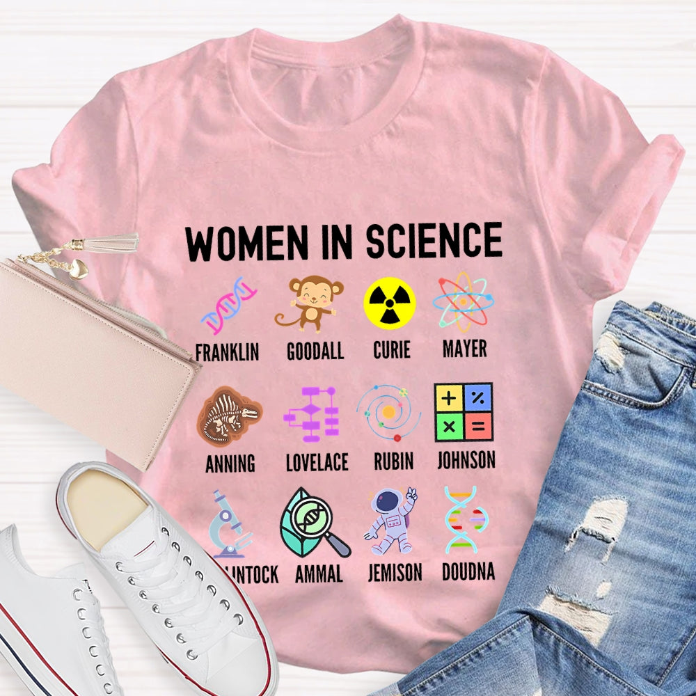 Women In Science Colorful Pattern Print T-shirt