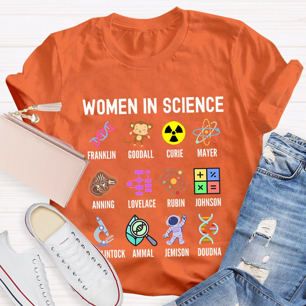 Women In Science Colorful Pattern Print T-shirt