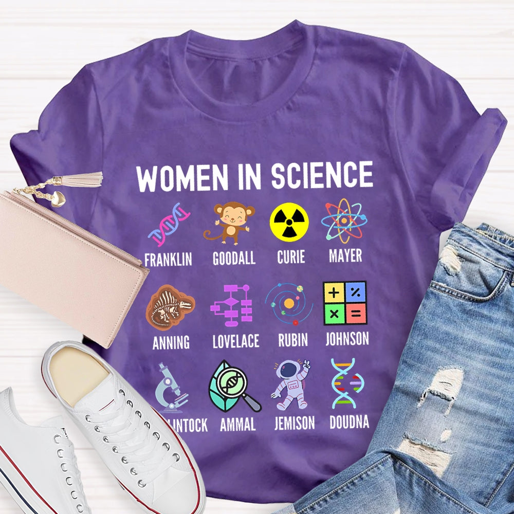 Women In Science Colorful Pattern Print T-shirt