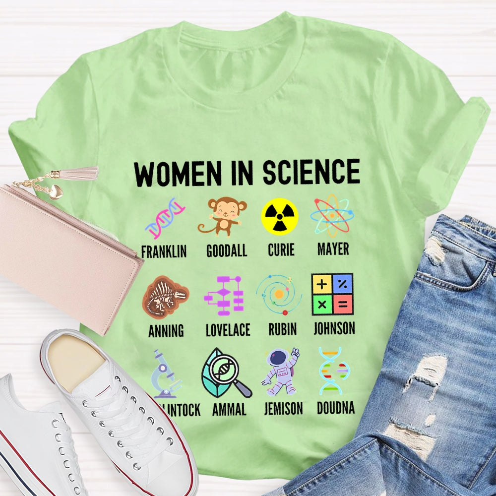 Women In Science Colorful Pattern Print T-shirt