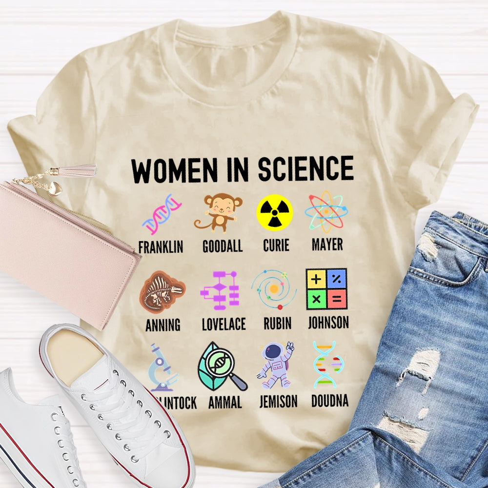 Women In Science Colorful Pattern Print T-shirt