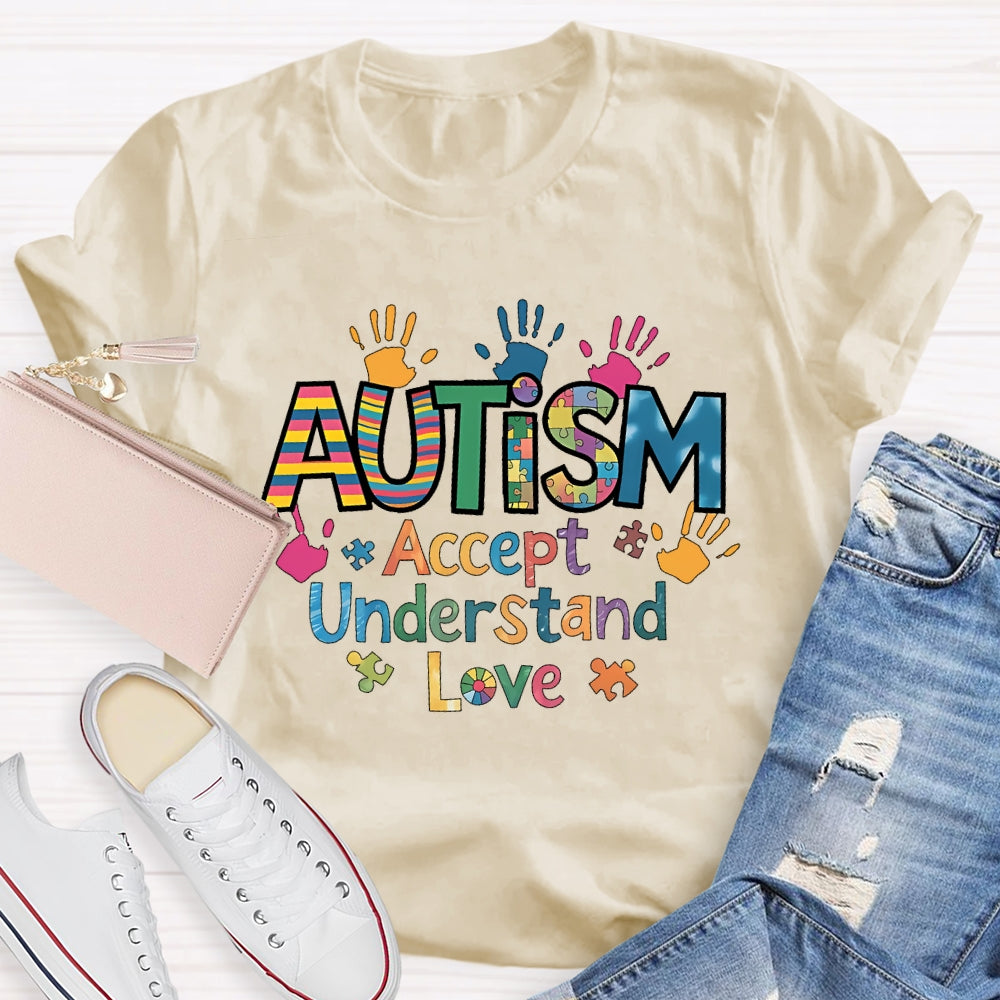 Accept Understand Love Autism Awareness T-shirt