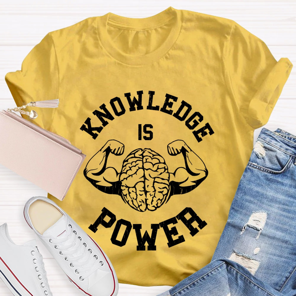 Knowledge Is Power Brain T-shirt
