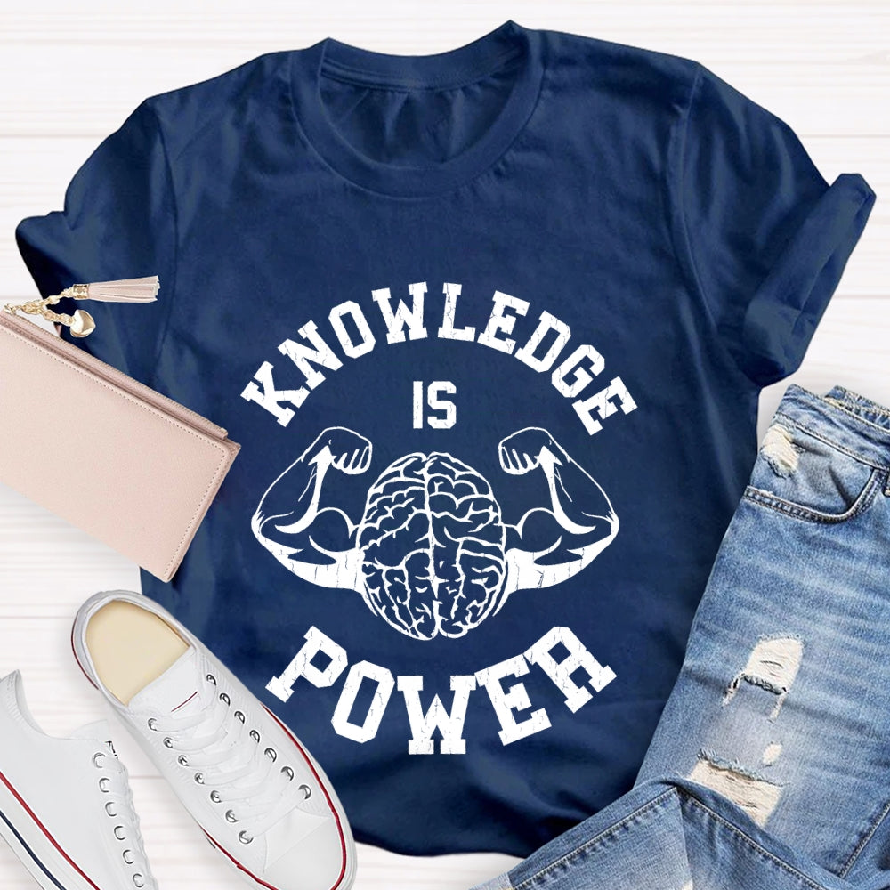 Knowledge Is Power Brain T-shirt