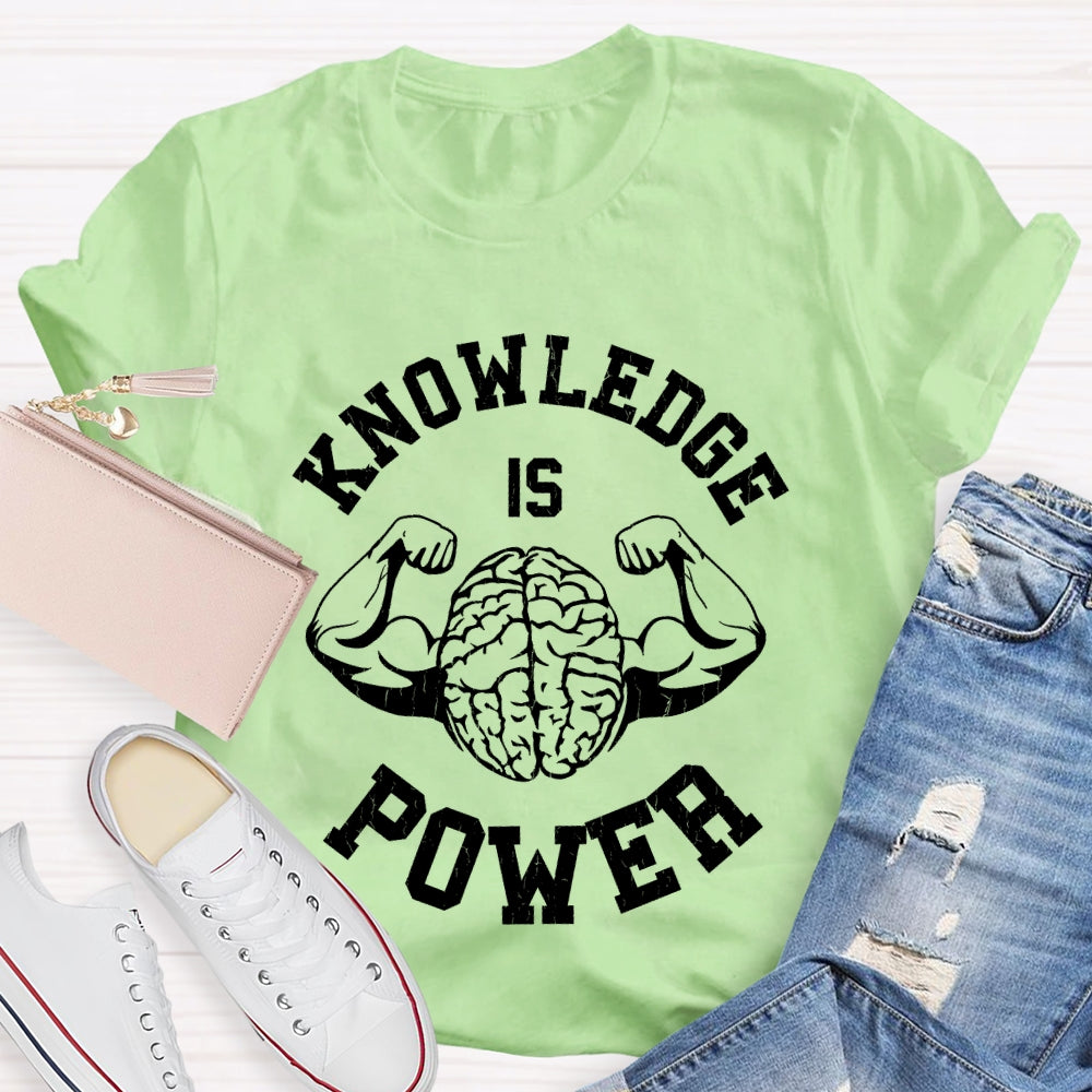 Knowledge Is Power Brain T-shirt