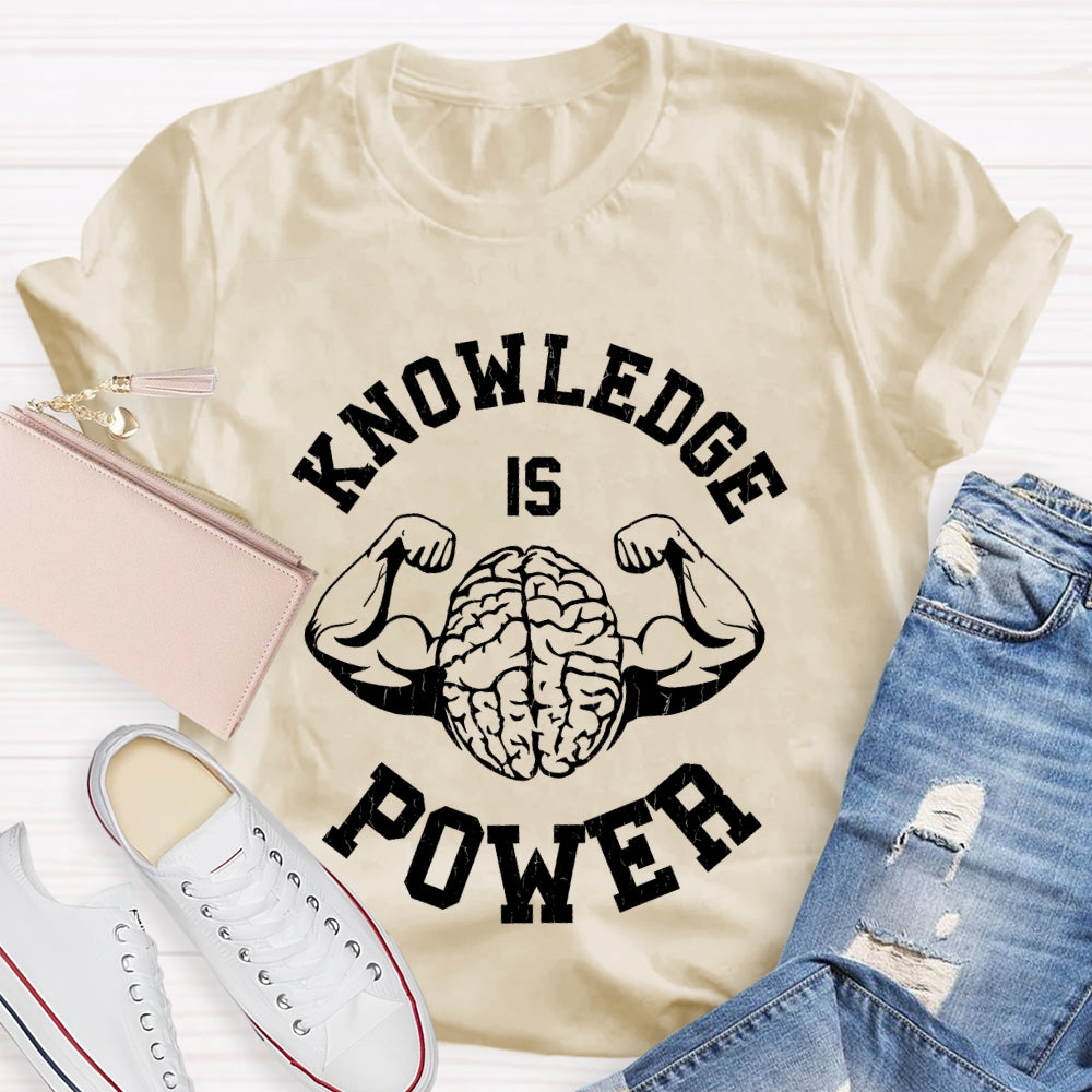 Knowledge Is Power Brain T-shirt