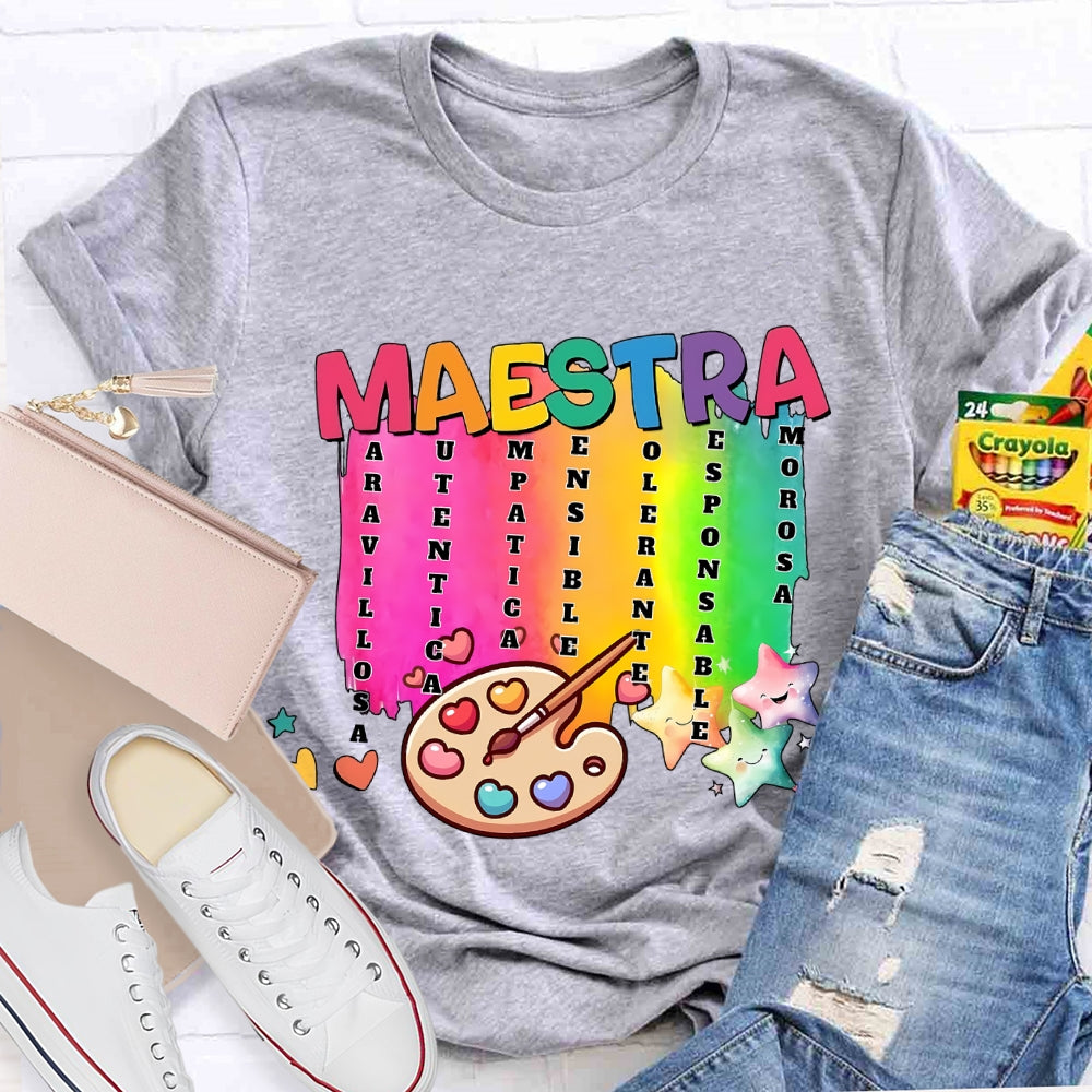 Maestra Spanish Teacher Stars T-shirt