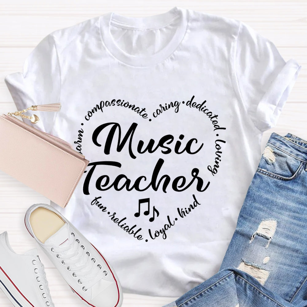 Music Teacher Letters Graphic T-shirt
