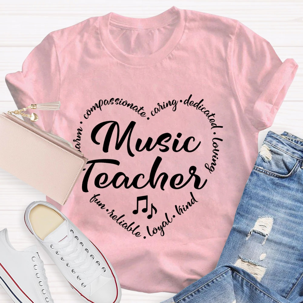 Music Teacher Letters Graphic T-shirt