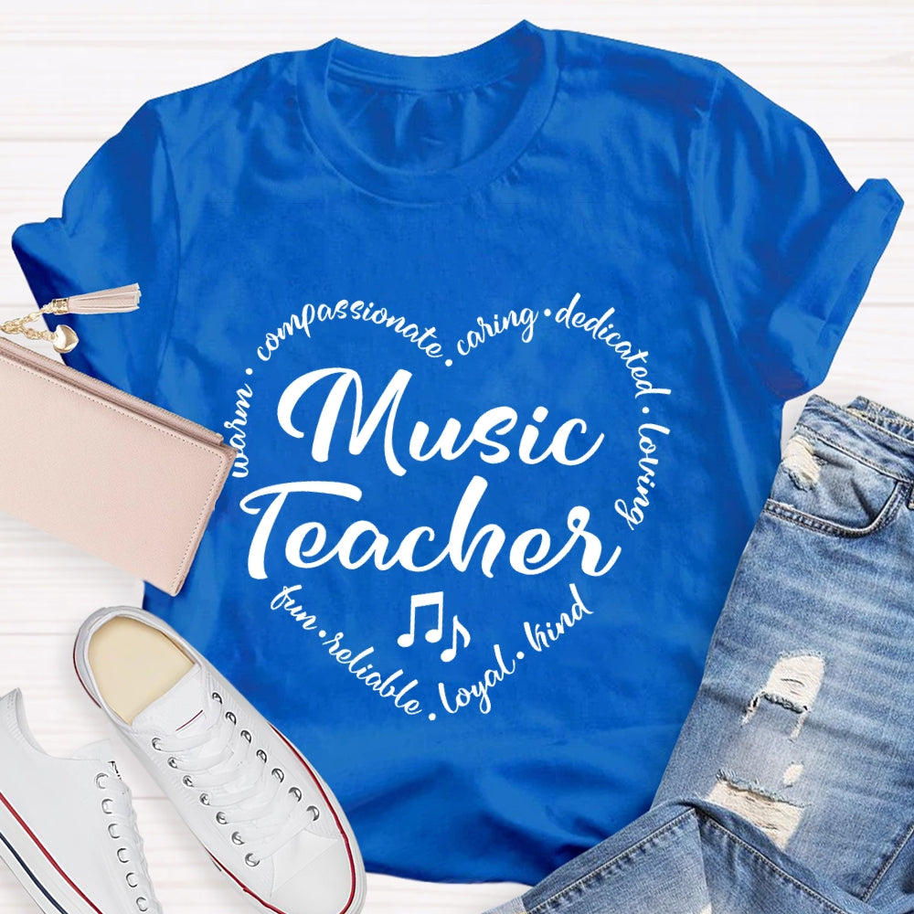 Music Teacher Letters Graphic T-shirt