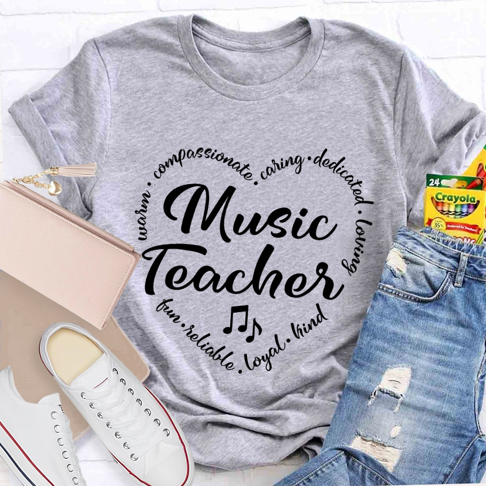 Music Teacher Letters Graphic T-shirt