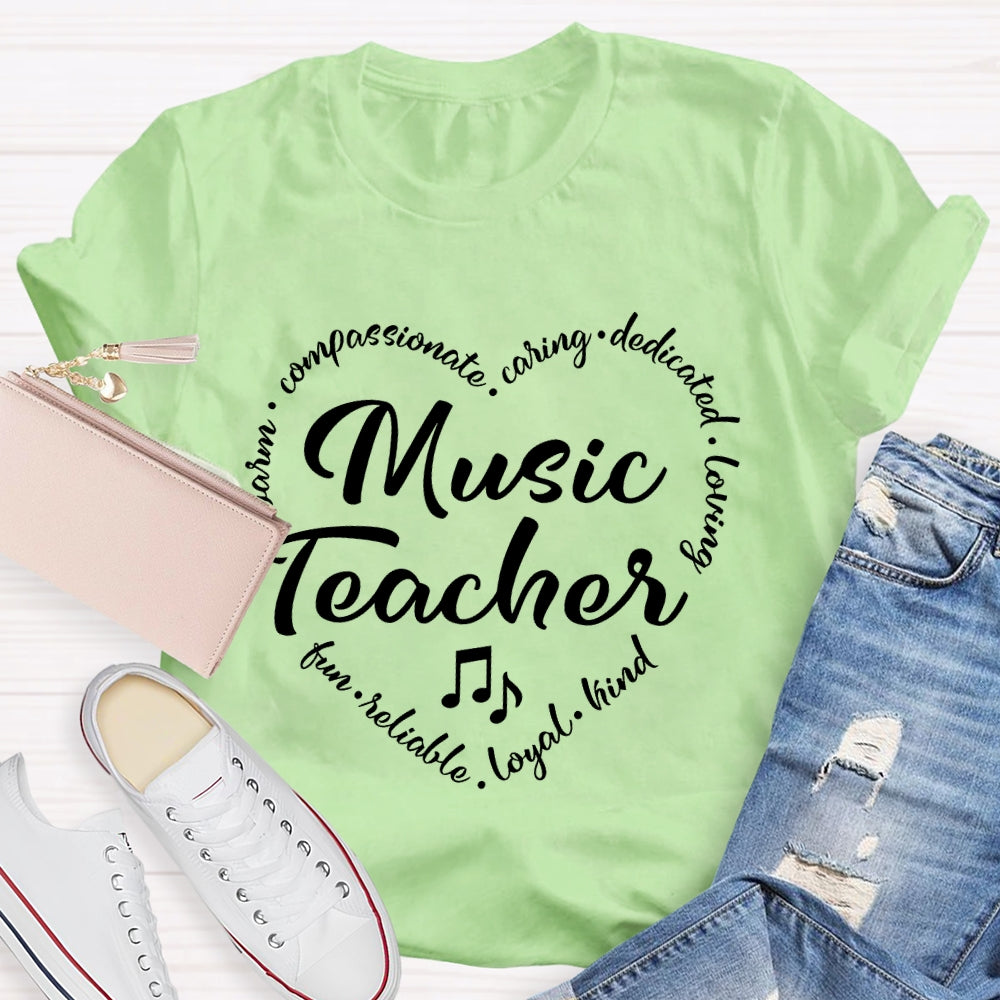 Music Teacher Letters Graphic T-shirt