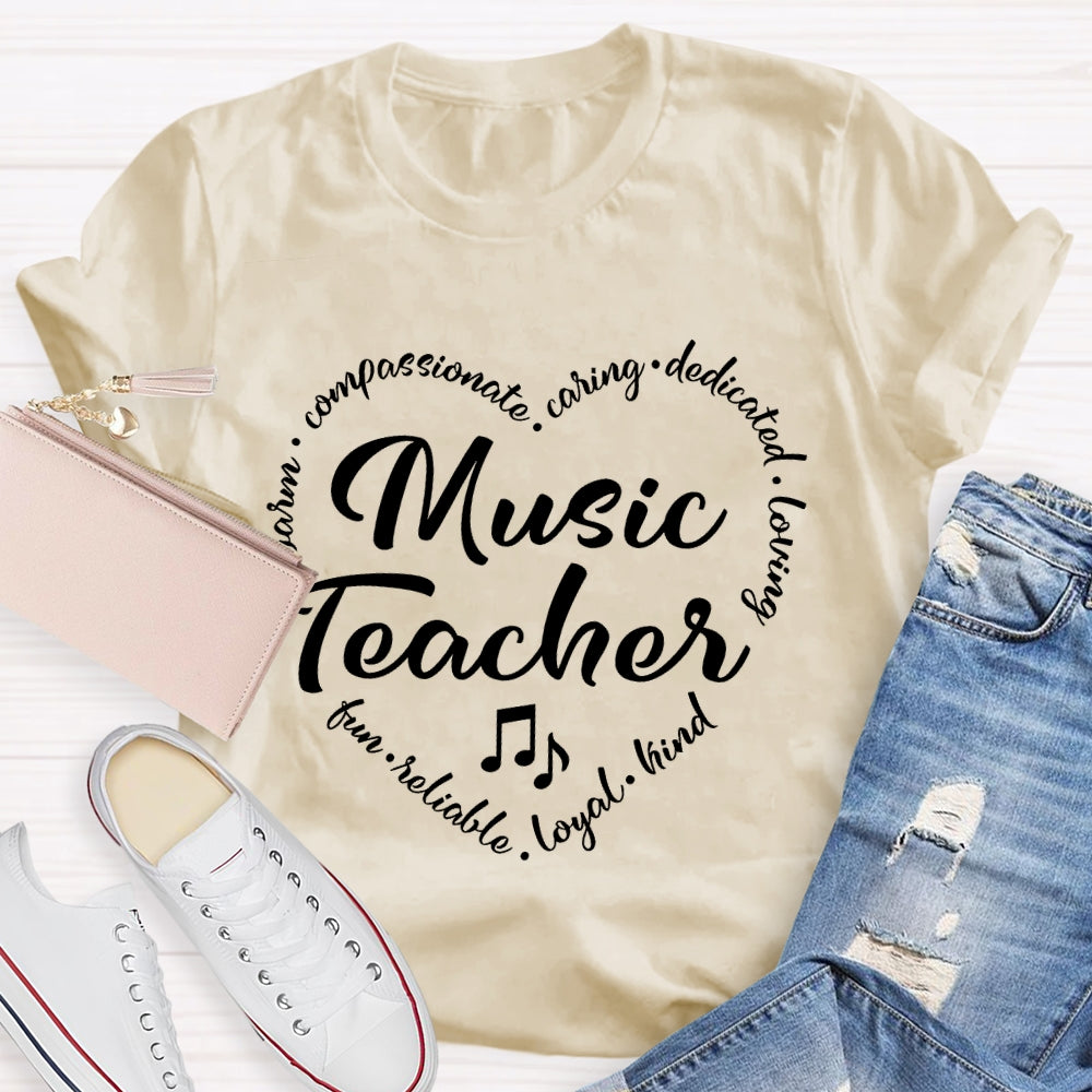 Music Teacher Letters Graphic T-shirt