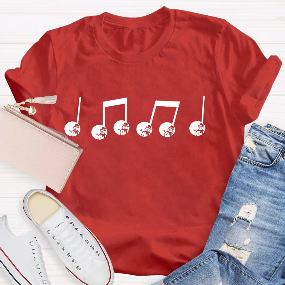 Musical Note Snowman T-shirt