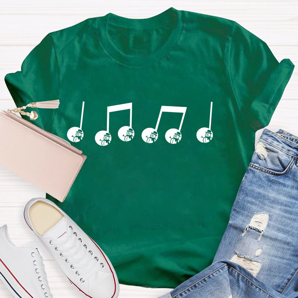 Musical Note Snowman T-shirt