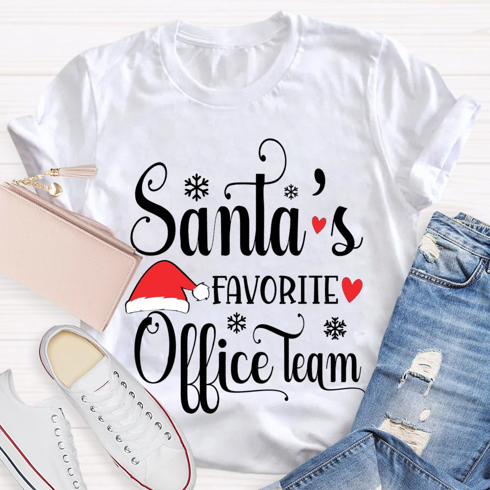 Santa's Favorite Office Staff Shirt Funny Christmas T-shirt