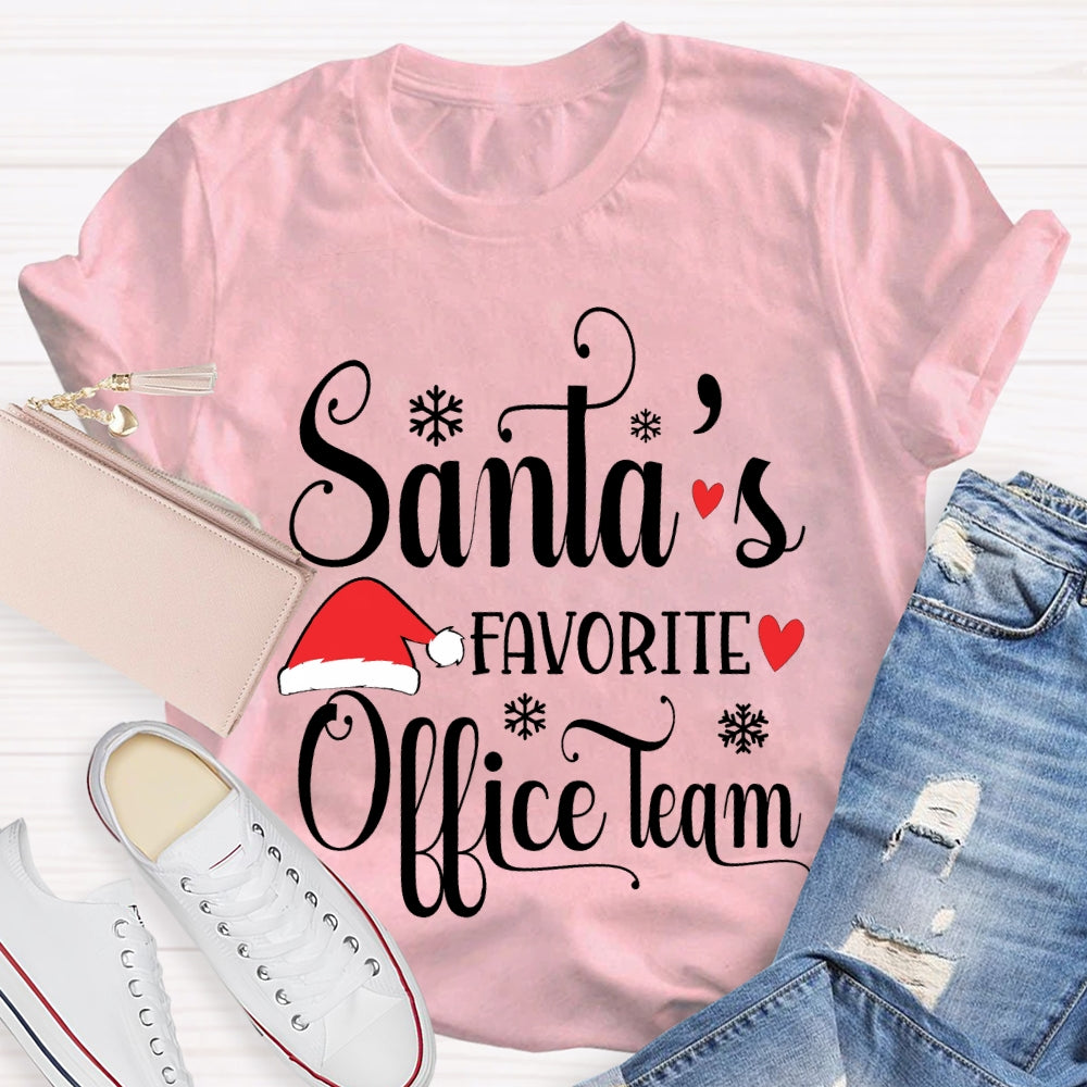 Santa's Favorite Office Staff Shirt Funny Christmas T-shirt