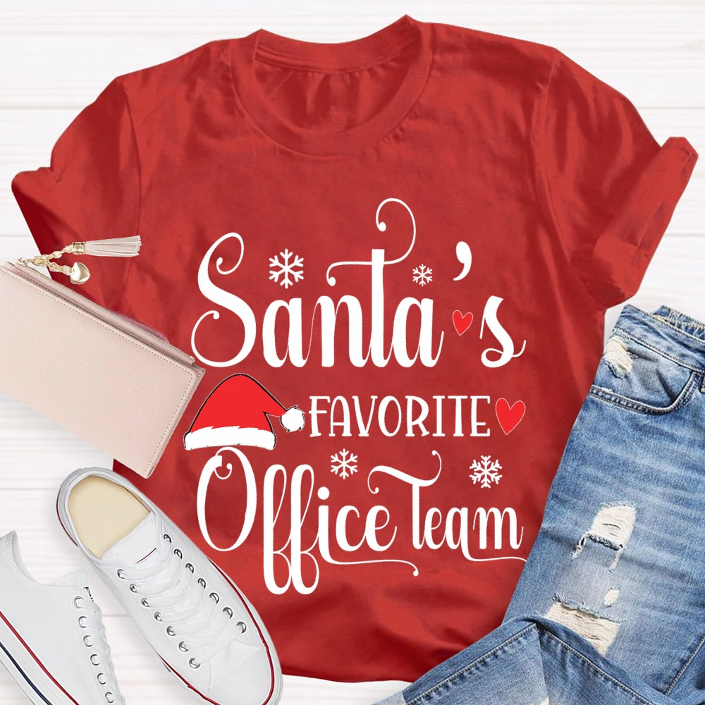 Santa's Favorite Office Staff Shirt Funny Christmas T-shirt