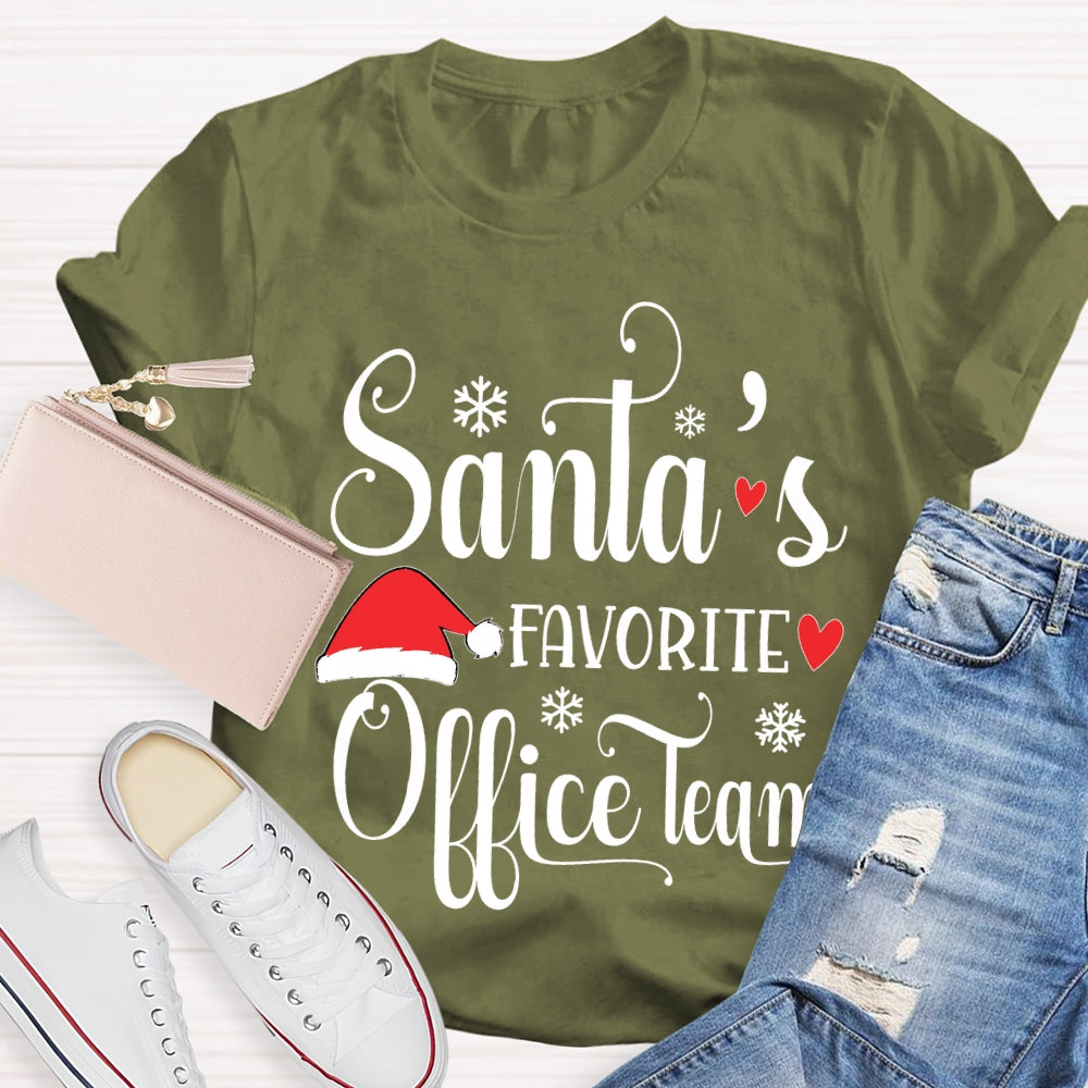 Santa's Favorite Office Staff Shirt Funny Christmas T-shirt