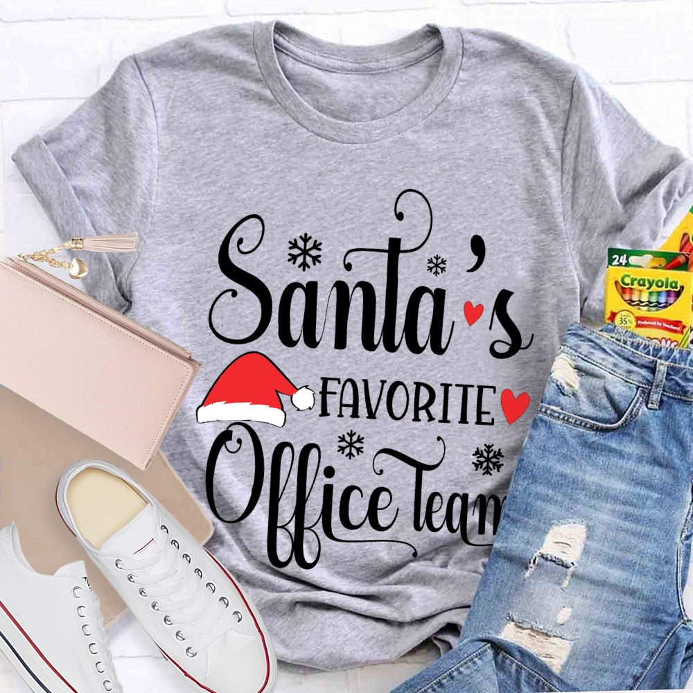 Santa's Favorite Office Staff Shirt Funny Christmas T-shirt