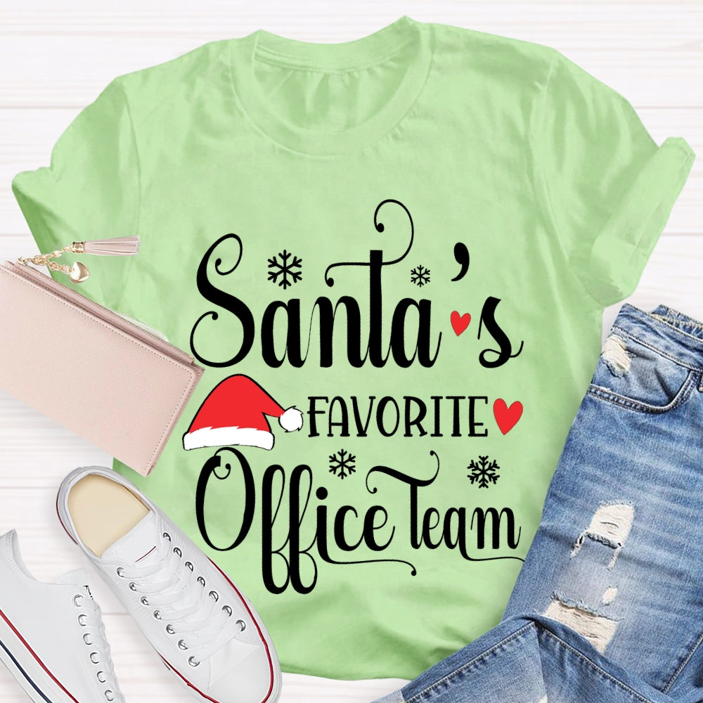 Santa's Favorite Office Staff Shirt Funny Christmas T-shirt