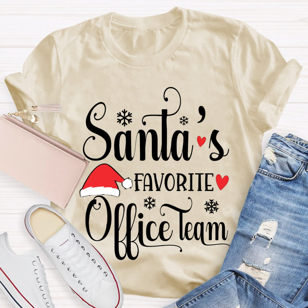 Santa's Favorite Office Staff Shirt Funny Christmas T-shirt