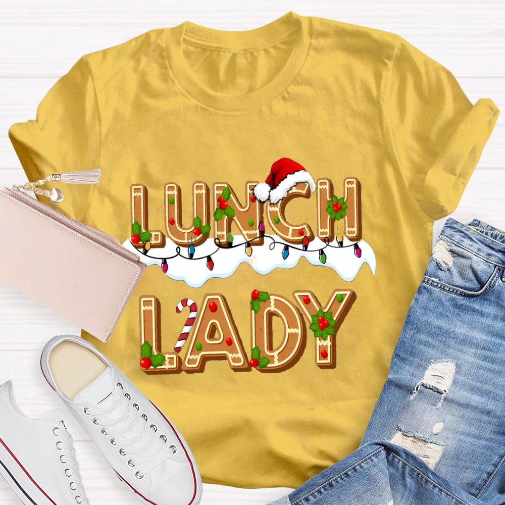 Christmas Lunch lady Gingerbread T-shirt