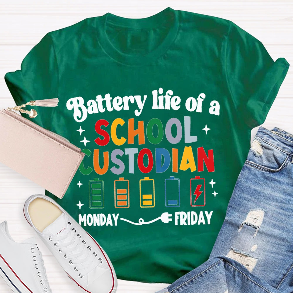 Battery Life Of A School Custodian Color Battery Printing T-shirt
