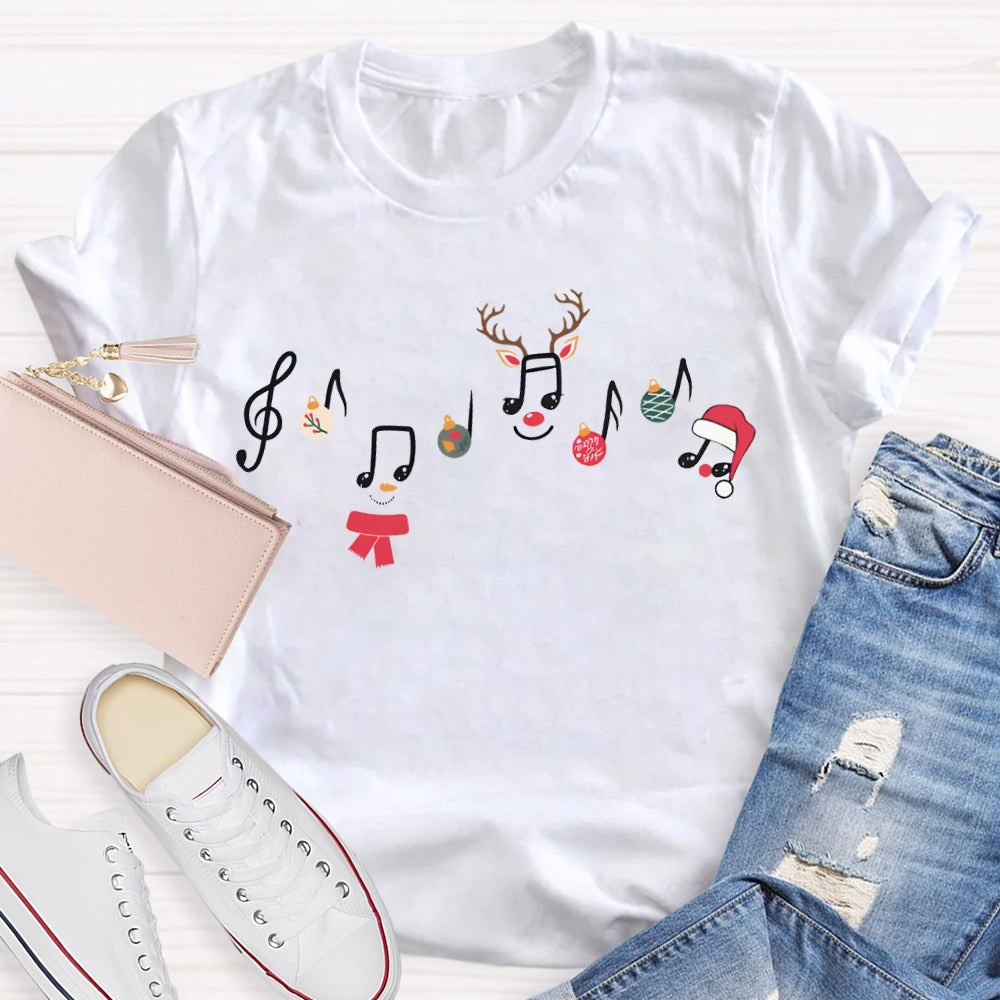 Christmas Atmosphere Music Score Christmas Music Teacher T-shirt