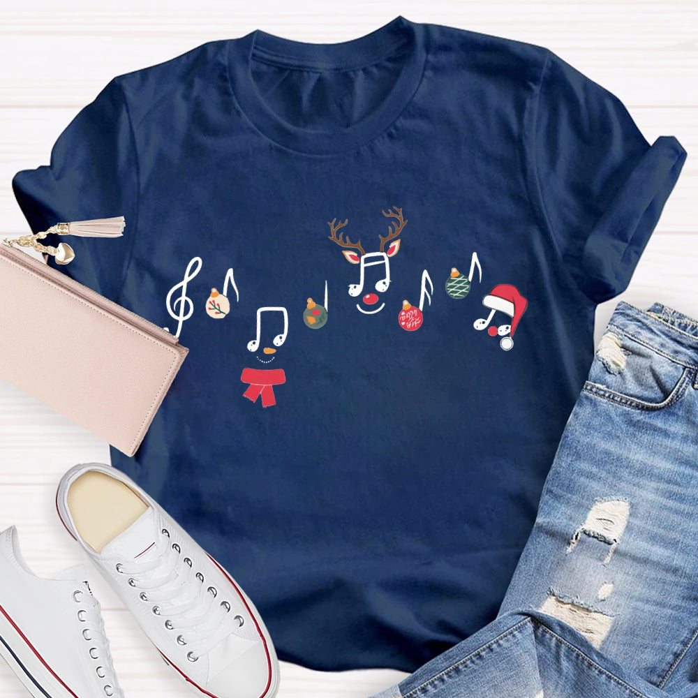 Christmas Atmosphere Music Score Christmas Music Teacher T-shirt