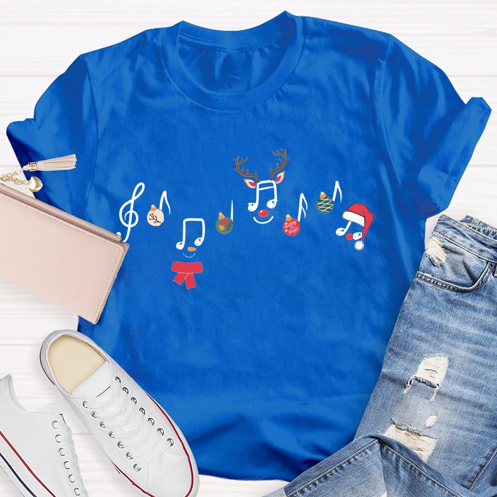 Christmas Atmosphere Music Score Christmas Music Teacher T-shirt