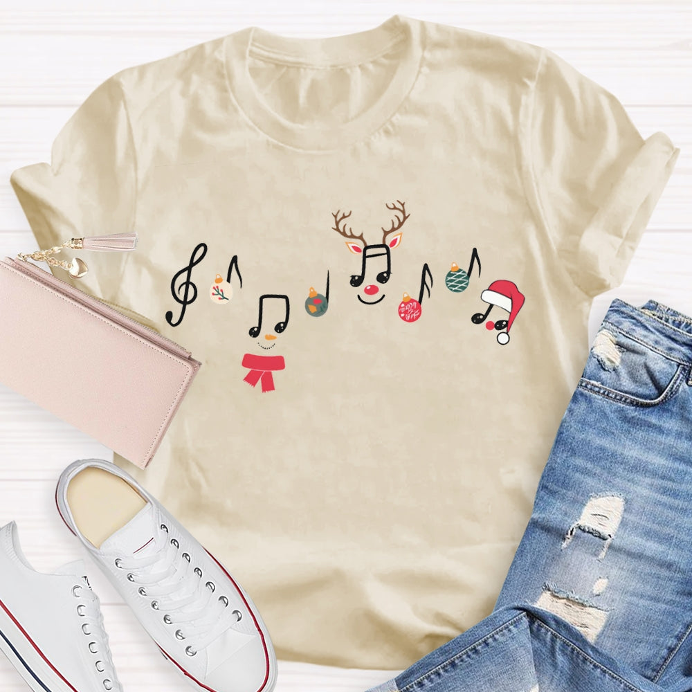 Christmas Atmosphere Music Score Christmas Music Teacher T-shirt