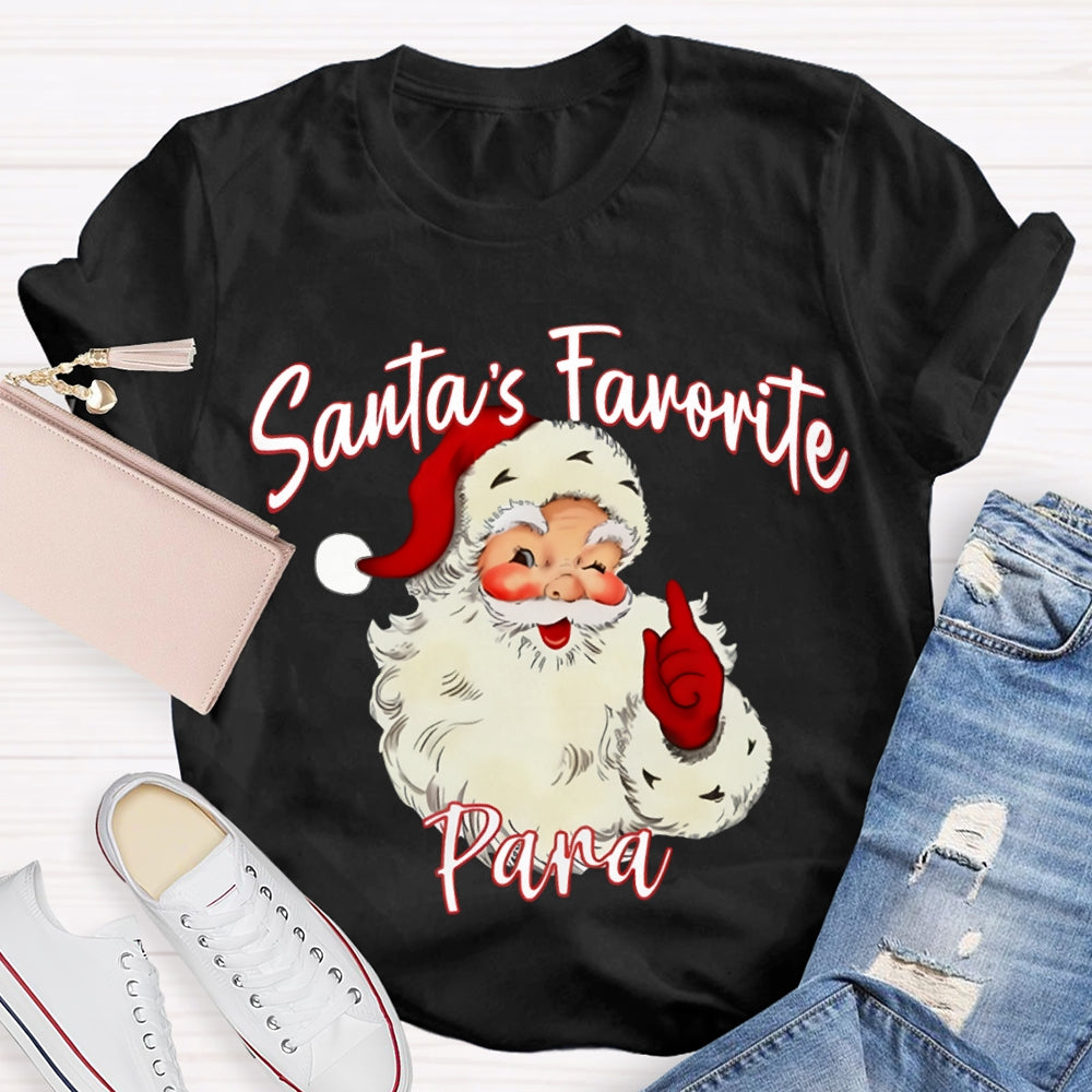 Santa'S Favorite Para Christmas Paraprofessional T-shirt